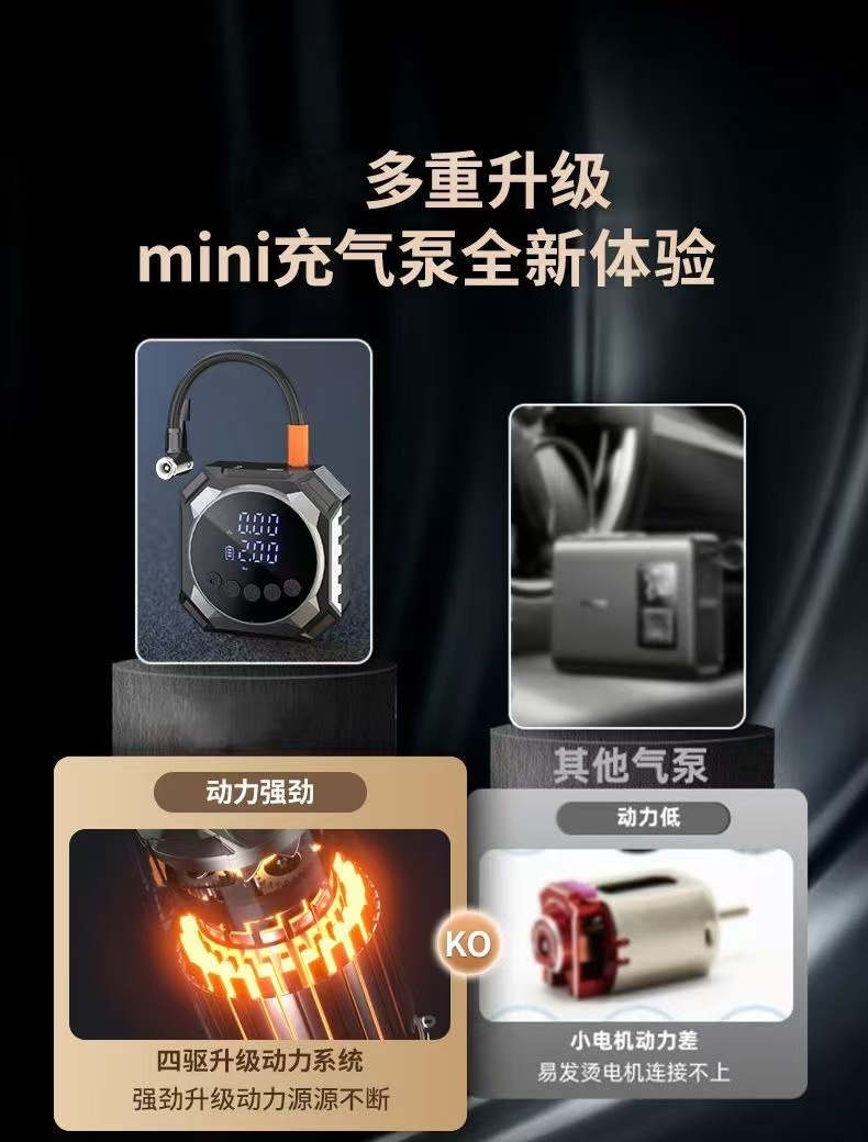 Vehicle-Mounted Air Pump Portable Car Wireless Pump Electric Tire High-Pressure Air Pump