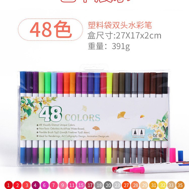 168 color acuarela pluma traje 120 color estudiante suave cabeza color niños colorear 48 color doble cabeza pintura pluma lavable