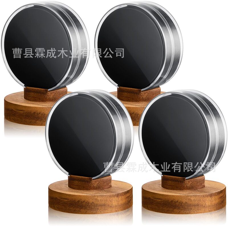 Wooden hockey display stand desktop wooden ice hockey display base simple wooden hockey stand