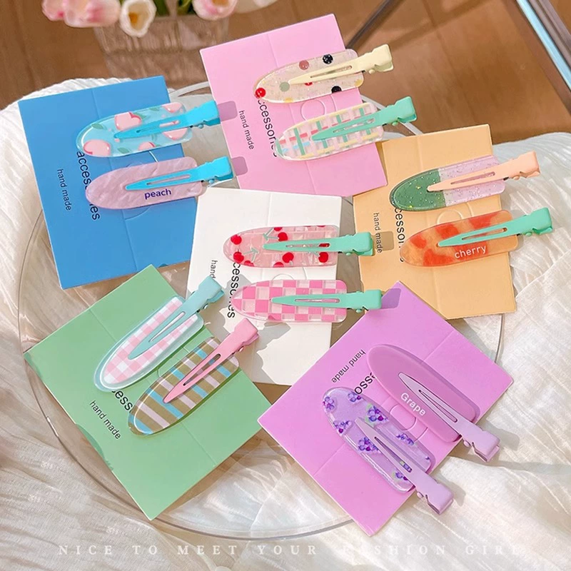 Бесшовные заколки Dopamine Juice, утиный клюв для чёлки и боковых прядей, набор 2 шт.