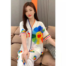 2024新款冰雪丝三件套睡衣女夏季风高颜值夏天家居服#送短裤