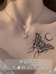 Herbal tattoo stickers butterfly semi-permanent clavicle small pattern waterproof long-lasting female ins high-end juice cover sticker