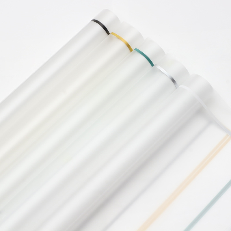 璀璨 简风雾面鲜花包装纸透明玻璃纸边框简约diy礼物包花纸花店