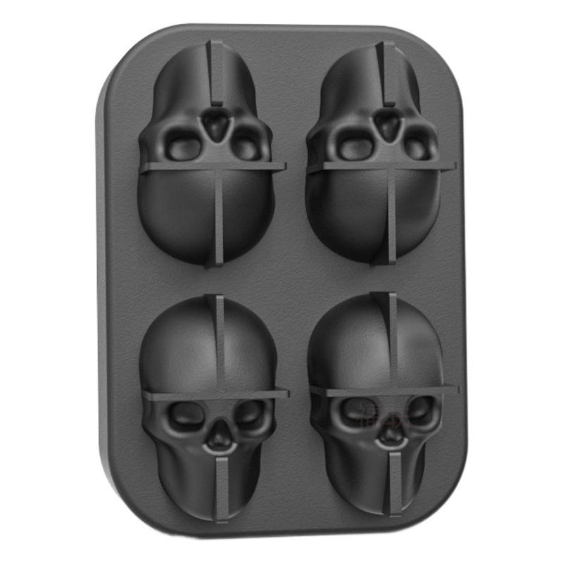 Molde de silicona molde para hacer hielo 4 piezas 6 piezas 10 piezas de un solo agujero Cráneo Cubo de hielo transparente cubo de hielo de silicona de hockey sobre hielo