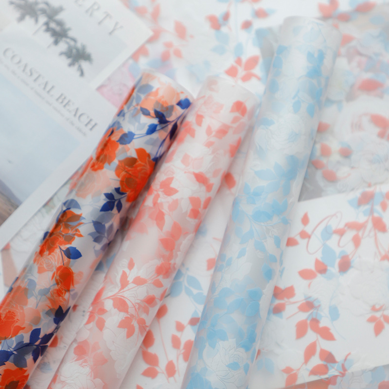 Flores Xiao Luo rosa flor embalaje de papel semitransparente ramo de flores de San Valentín diy regalo flor florista papel de envoltura de flores
