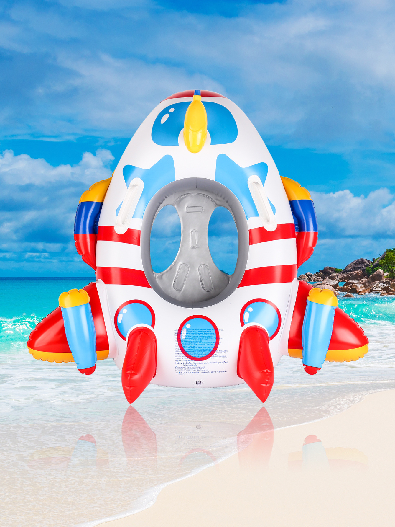 Nuevo asiento inflable para niños en forma de avión/barco, juguete acuático para exteriores con volante. image 8