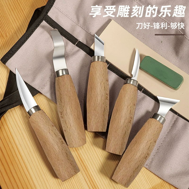 Нож для резьбы по дереву из бука, нож для резьбы по дереву, лопаточный нож, универсальный нож, нож для деталей, плоский нож, скошенный нож, инструмент для резьбы