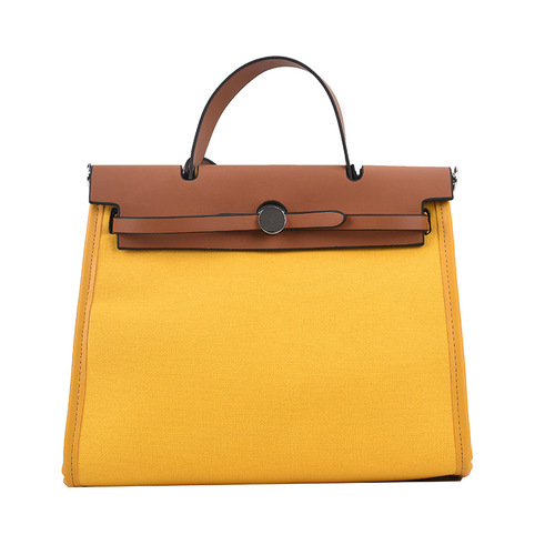 Cross-border European and American fashion tote bag new canvas women's bag retro briefcase handbag single shoulder crossbody bag