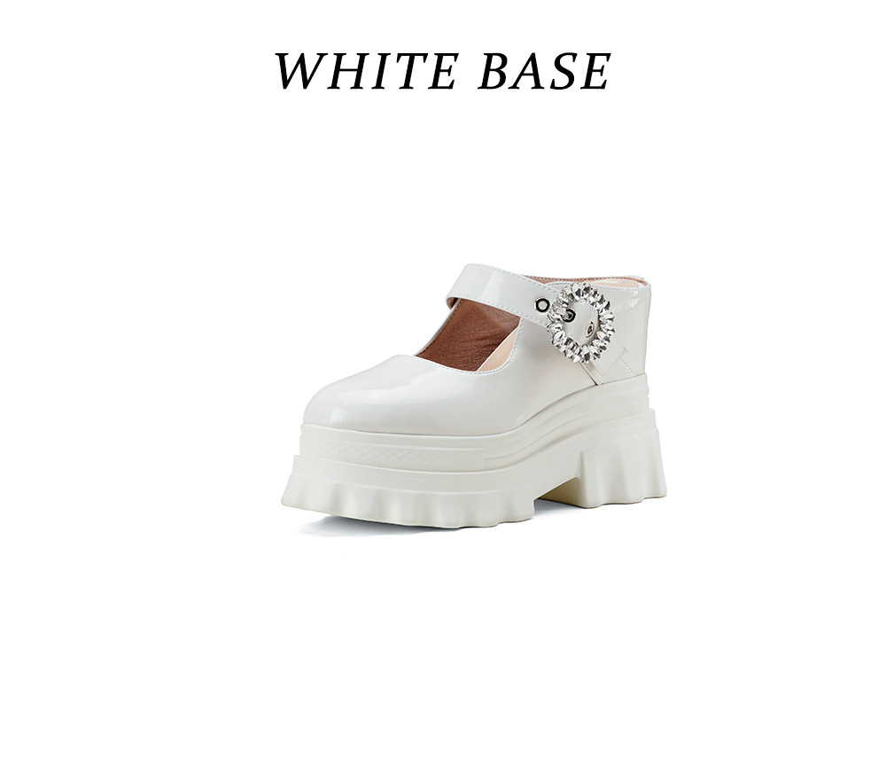 Dép sục Birken đế dày độn cao 12cm, bít mũi khóa đính kim cương, sandal đế xuồng đi hè — Màu đen chi tiết 18