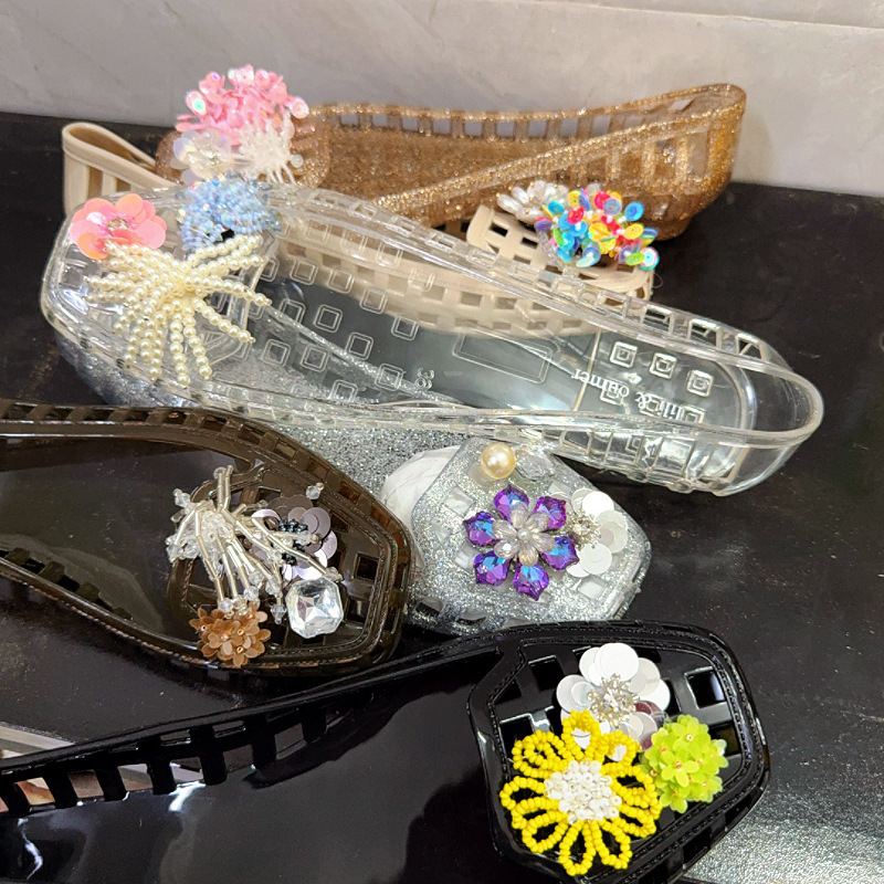 Cross-Border Square-Toe Jelly Shoes, Shallow-Mouthed Flats, Crystal Pvc Outdoor Casual Sandals, Lazy Slip-On Dance Shoes Cross-Border Square-Toe Jelly Shoes, Shallow-Mouthed Flats, Crystal Pvc Outdoor Casual Sandals, Lazy Slip-On Dance Shoes