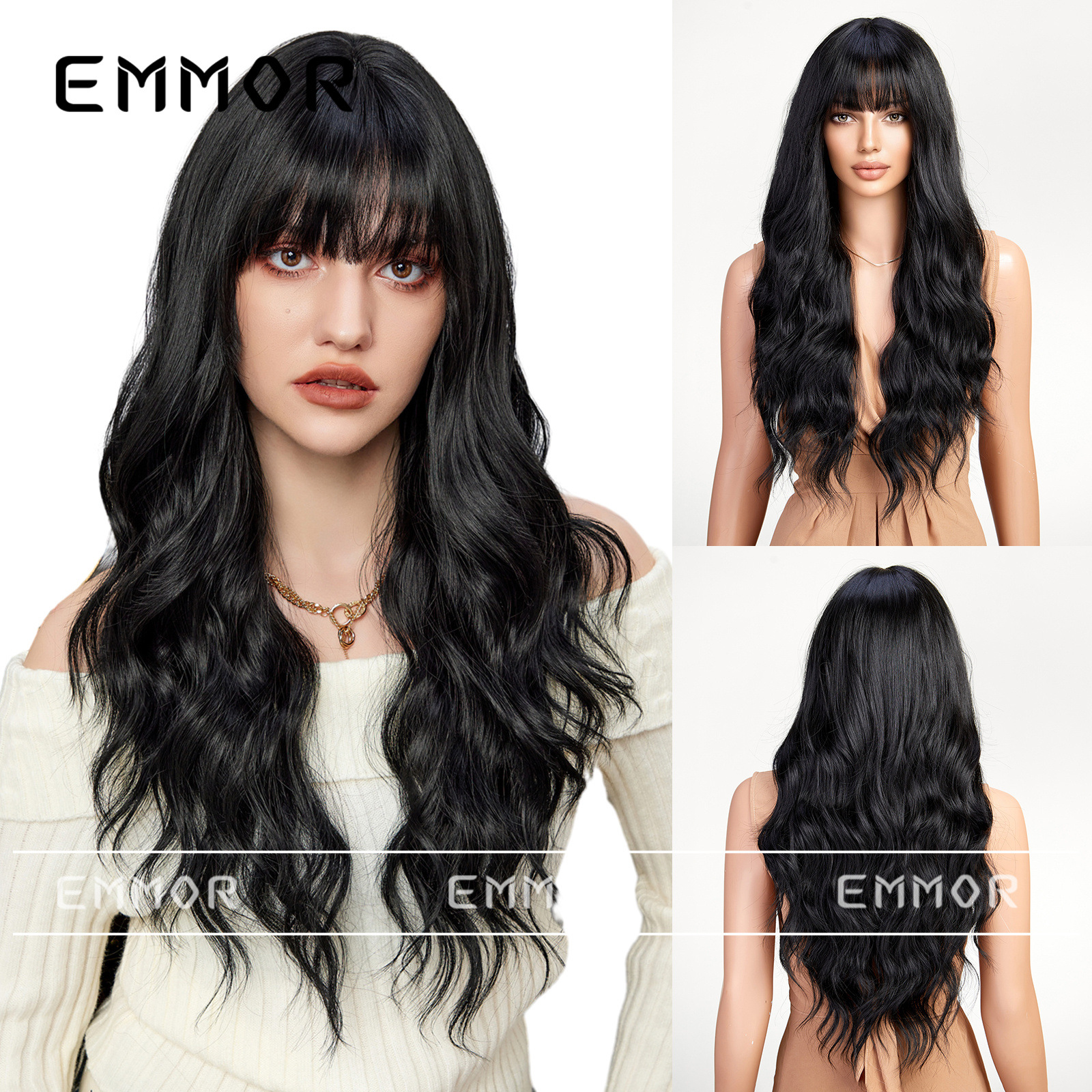 Marrón dorado teñido Rosa dibujos animados aire Bangs onda rizado Pelo Largo elegante mullido perezoso peluca cabeza completa forma