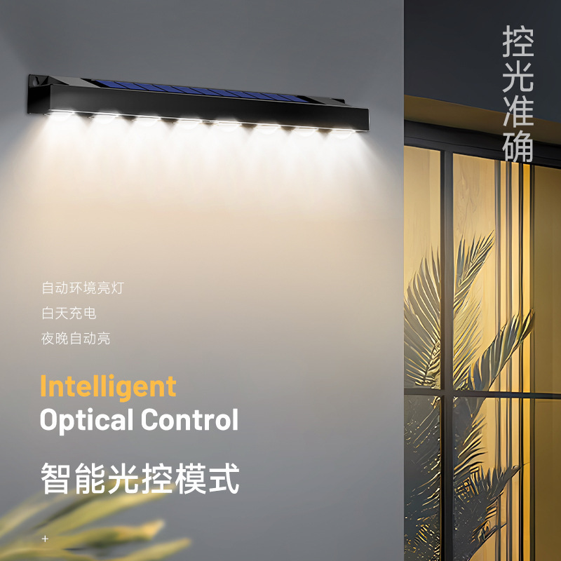 新款家用太阳能户外庭院灯白暖光店招牌打光氛围洗墙灯带工厂直销|undefined