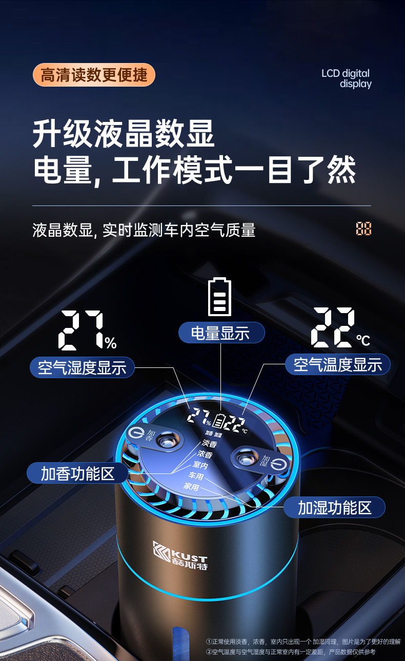 Car Humidifier, Atomized Aromatherapy Spray All-In-One Machine, Car Men's Small Oxygen Bar, Wireless Mini Home