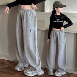 女童卫裤秋冬2024新款洋气儿童阔腿裤百搭休闲大童春秋运动香蕉裤