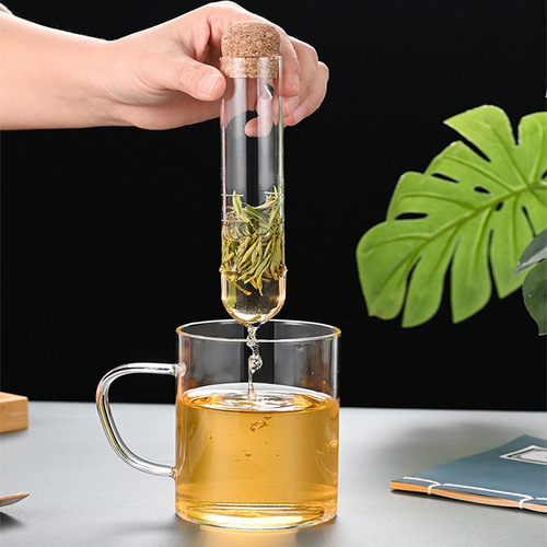 Glass test tube tea filter tea filter tea leak portable tea brewing artifact office creative tea set accessories