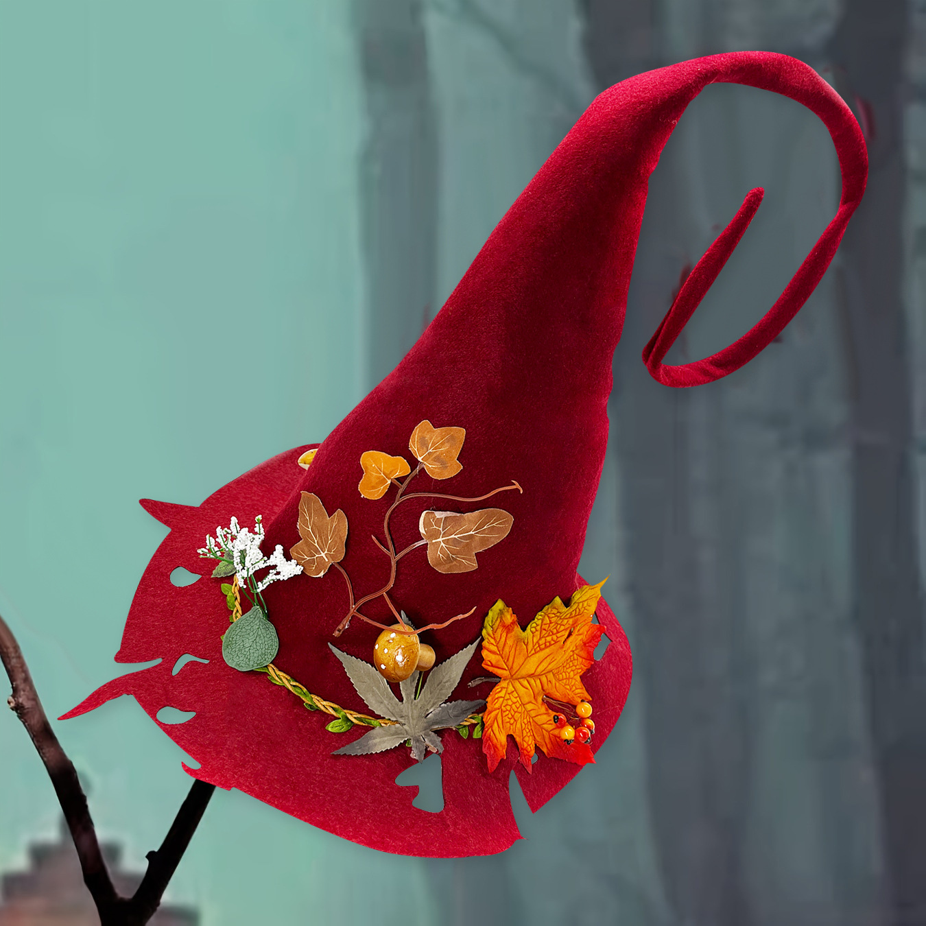 Fantasmas Halloween Sombreros de Brujas Fiesta de Halloween Sombreros de punta de felt Sombreros de arte de felt