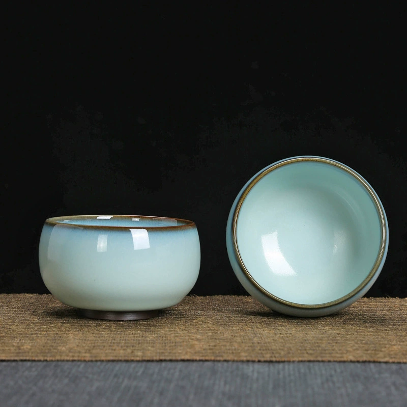 Jun kiln official kiln tea cup iron tire master cup can open a large product cup kiln, ceramic hand pull single cup tea set