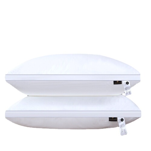 Pure cotton pillow five-star hotel B&B pillow core solid color neck guard household feather velvet pillow core wholesale