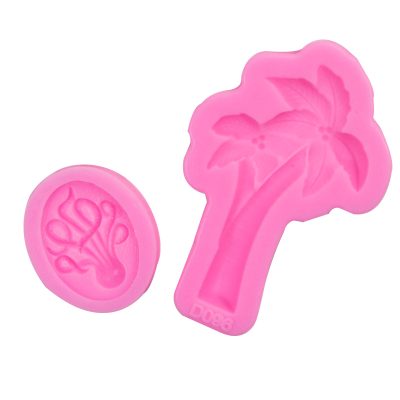 Seaside estilo árbol de coco hornear decoración molde mini pulpo DIY chocolate galleta líquido molde de silicona