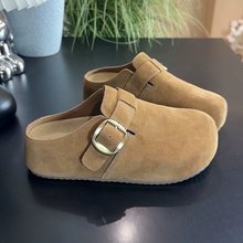 复古勃肯鞋女2025年秋季新款休闲包头半拖鞋一脚蹬百搭女鞋子潮