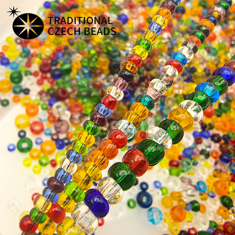 Checo Baosha importación de perlas de arroz transparentes multicolores hechas a mano DIY accesorios de brazalete perlas de vidrio sueltas