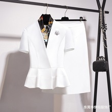 女士职业套装夏季气质韩版修身OL商务正装面试工作服短袖包臀裙