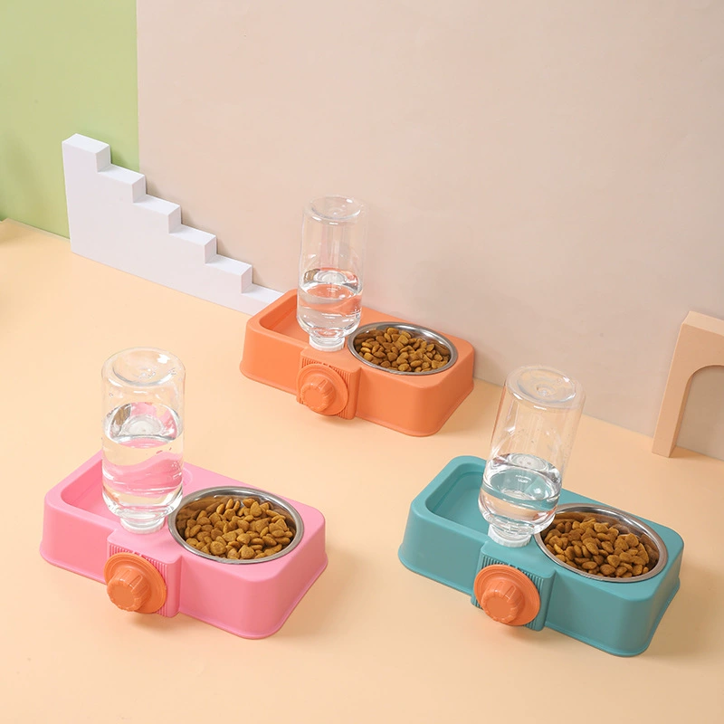 Миска для кошек миска для кошек Собака керамическая домашняя Автоматическая питьевая вода Встроенная двойная миска корм для кошек рис косой рот напиток защита шейного отдела позвоночника