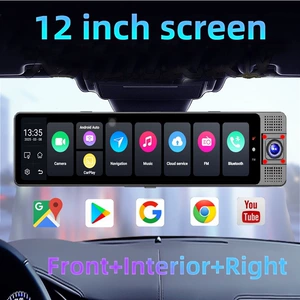 4G Carplay 12 düym naviqasiya, Bluetooth, ikili linzalı güzgü videoqeydiyyatçı