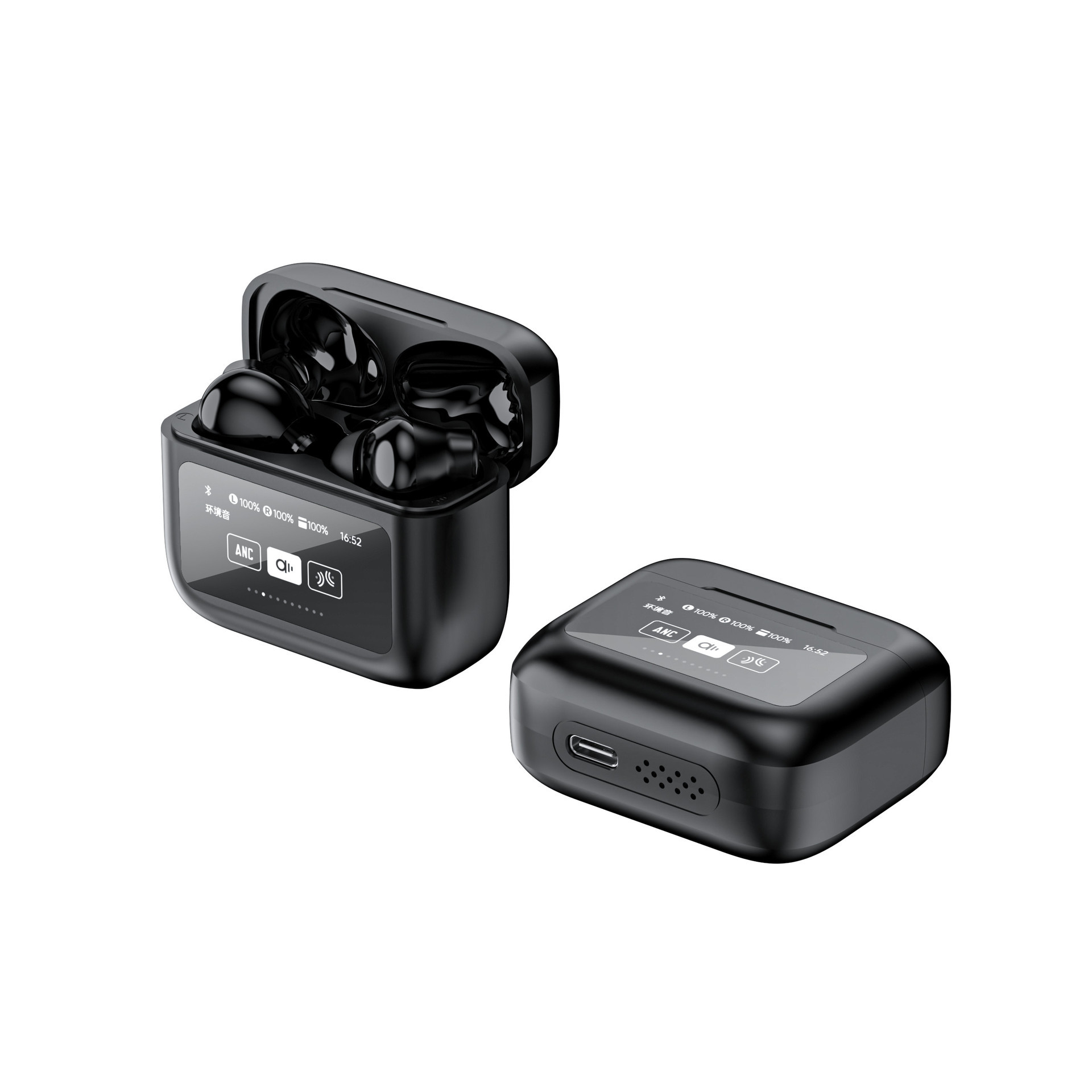 LCD smart color screen touch noise reduction Bluetooth earbuds in-ear Bluetooth wireless headphones ANC+ENC new exclusive model - 7