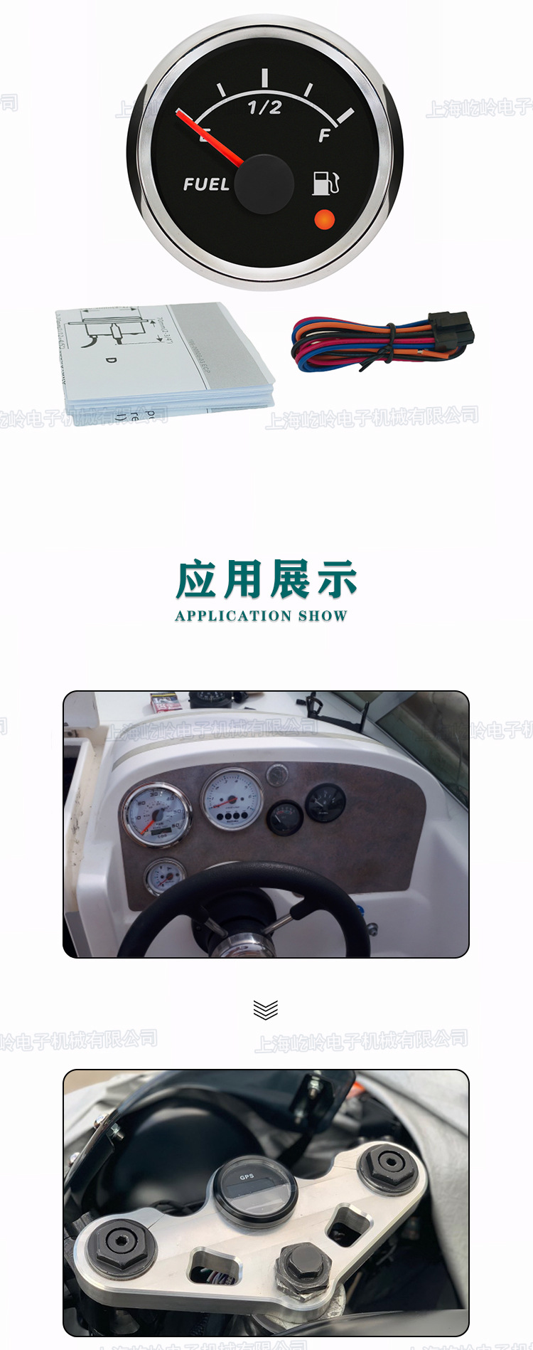 52mm with alarm light pointer oil level gauge oil gauge car RV ship modification universal fuel gauge fuel gauge
