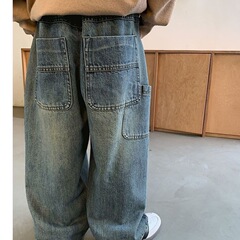 ファッションのクールな揚げ物のズボンの潮の子供のジーパンの春秋のズボンの新型の子供の春の服装のズボンのゆったりしている子供のズボン