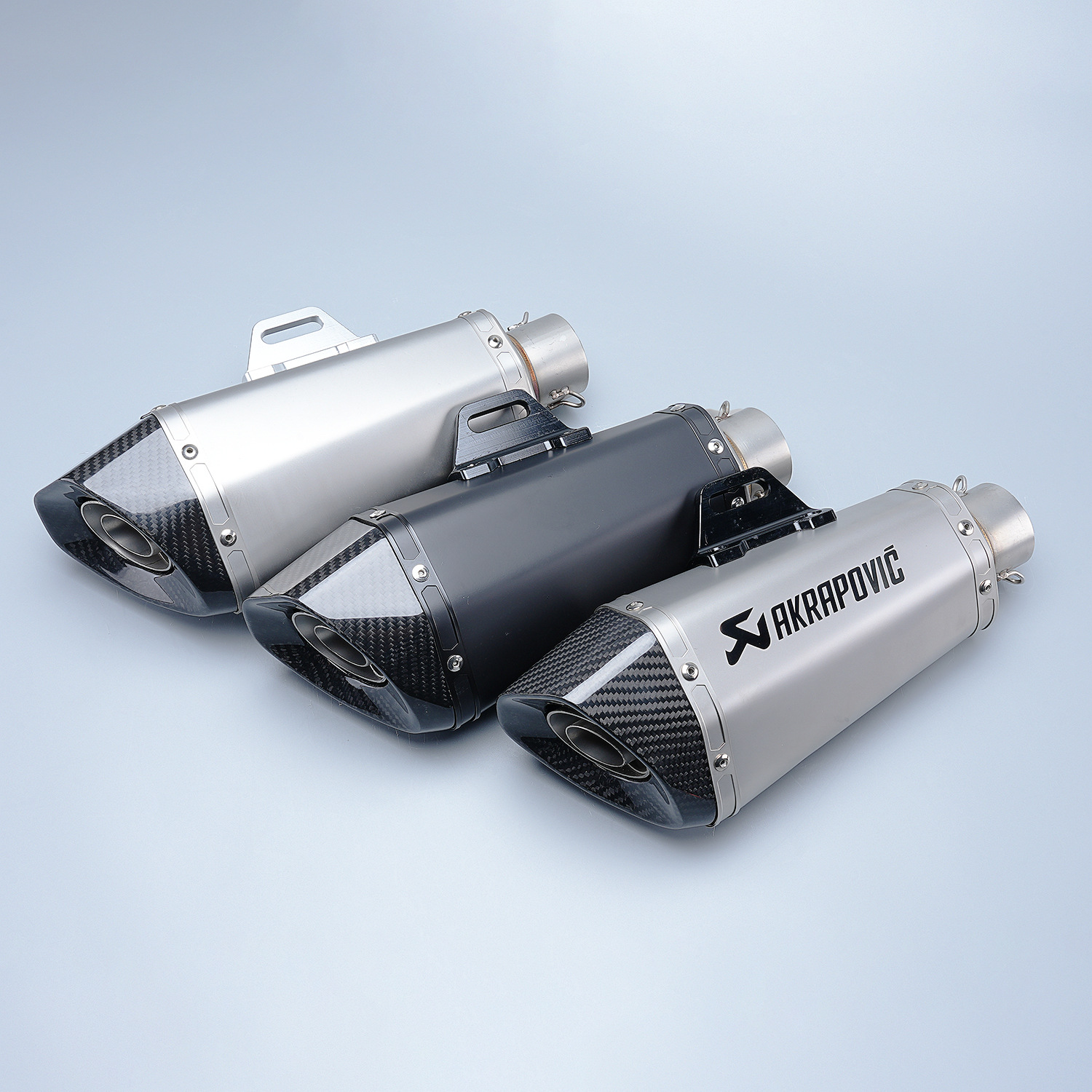 Motorcycle Modified Exhaust Pipe with Racing Car Sound, Hexagonal Scorpion Logo, Titanium Alloy, Carbon Fiber, Universal 51mm, Non-Destructive Installation