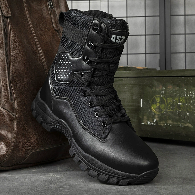 Men's Hiking Boots High-Top Demi-Season Climbing Shoes for Outdoor Leisure Black or Sand WN-305-1