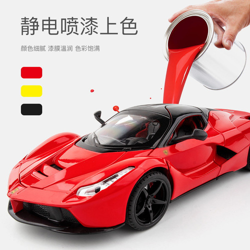 Simulation 1:22 Ferrari Alloy Car Model Sound and Light Bounce Car Model for Children Metal Toy Sports Car Live Streaming