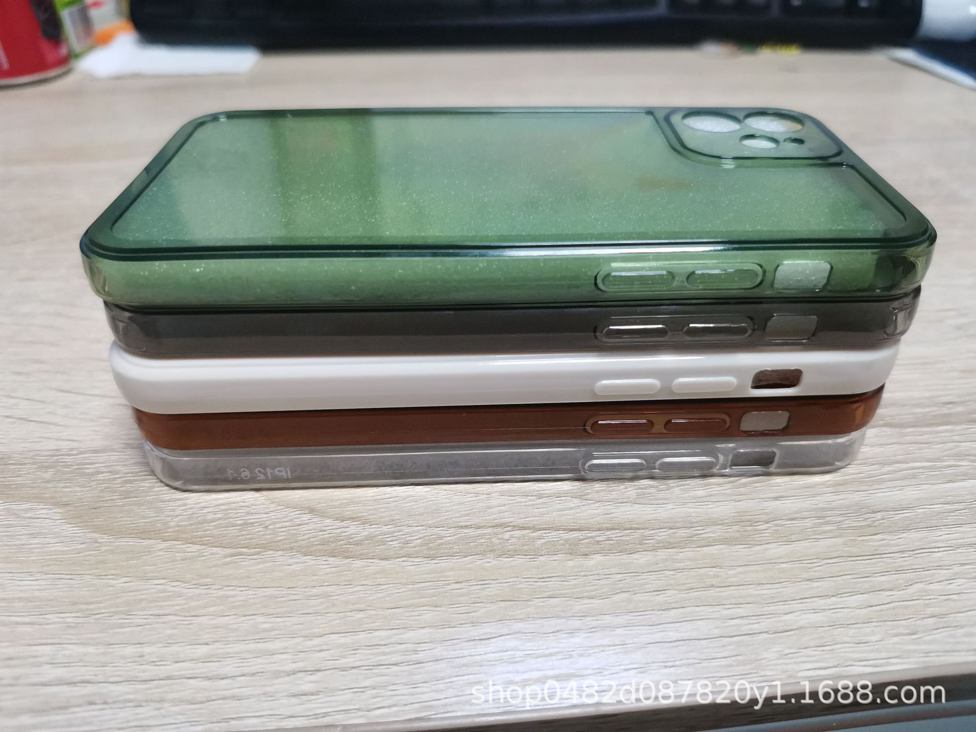 Custodia per telefono adatta per iPhone 12 Pro cornice portafoto in TPU tinta unita lucida con bordo dritto_voghion.com