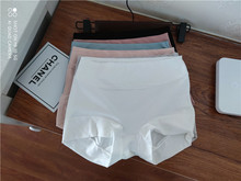 外贸日单女士纯色棉小平角内裤白色大码胖MM包臀直播供货一件代发