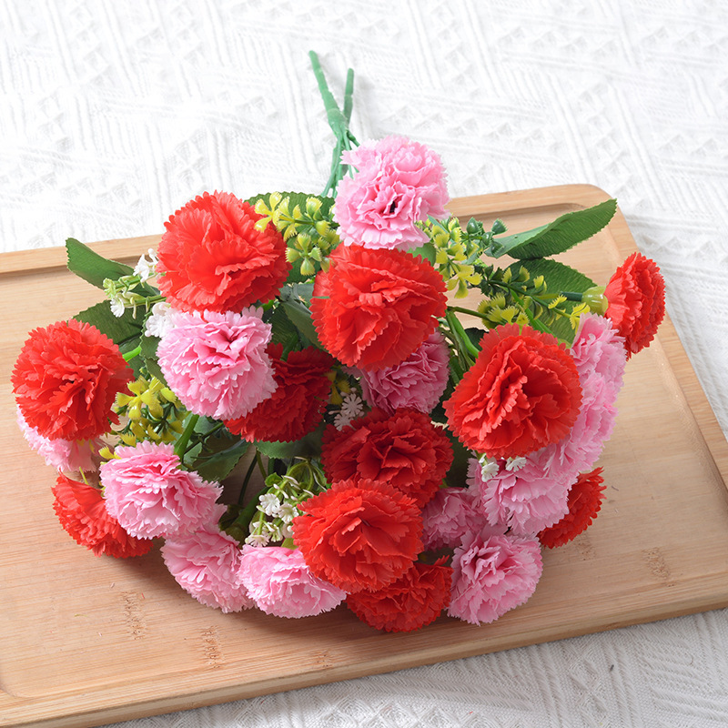 Flores nórdicas flores falsas claveles flores caseras decoración de bodas flores artificiales