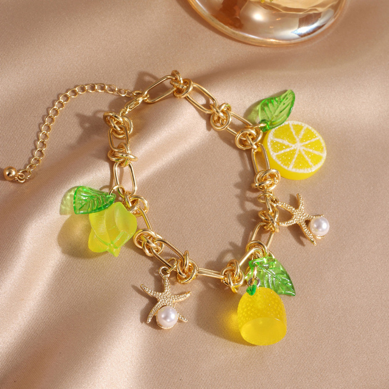 Cross-Border Hot Selling Fashionable Luminous Lemon Carambola Bracelet Women's Summer Seaside Vacation Jewelry Cross-Border Hot Selling Fashionable Luminous Lemon Carambola Bracelet Women's Summer Seaside Vacation Jewelry