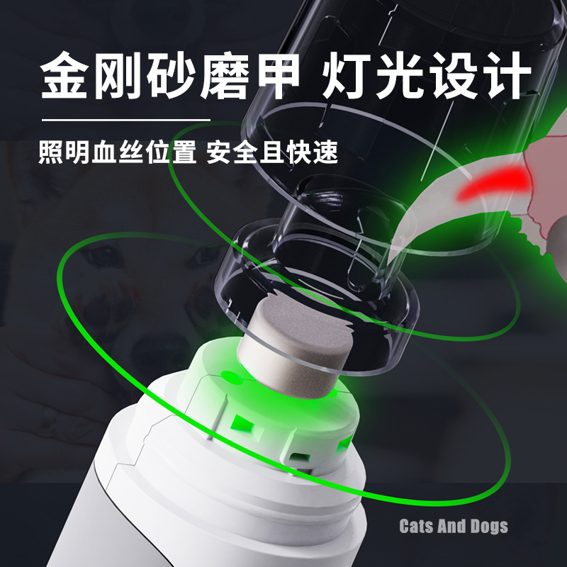 Cortaúñas para mascotas, perro y gato, pulido de uñas eléctrico universal, cortaúñas para gatos, cortaúñas para perros premium, con armadura abrasiva