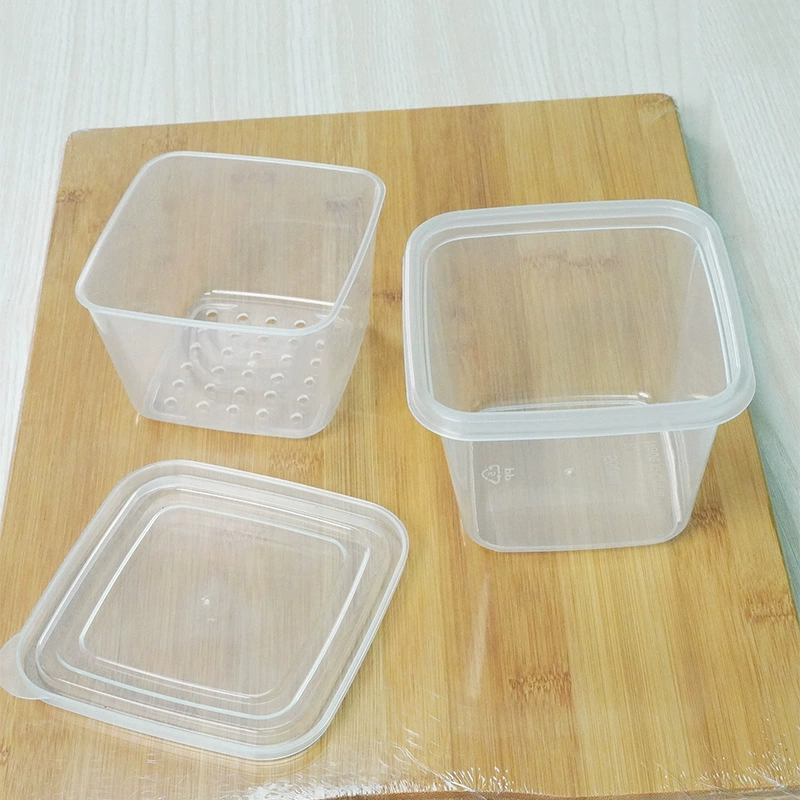 Square plastic container, transparent handheld drying rack