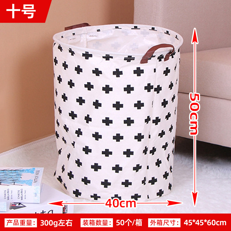 Posta gratuita casera gran cartón plegable tela algodón y lino juguetes caseros almacenamiento barril