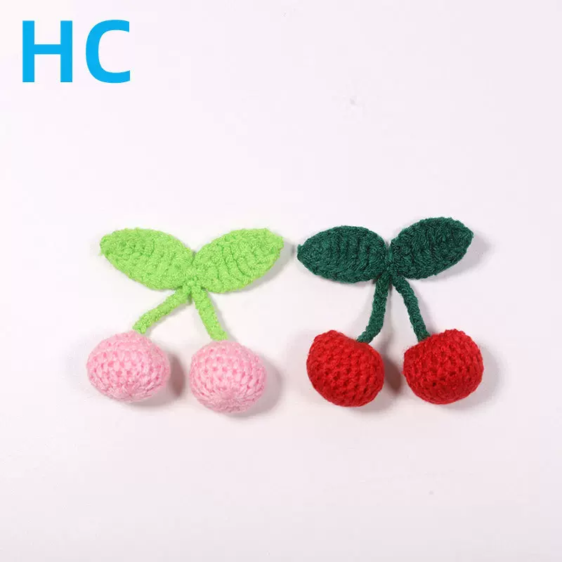 爆款ins风鞋袜服装发饰配件装饰辅料diy 编织手钩樱桃刺绣布贴