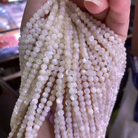 天然淡水珍珠贝壳多款式圆珠桶珠 散珠长链半成品DIY配饰配件E18