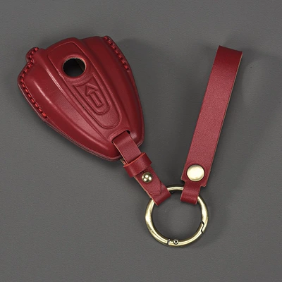 Suitable for Bmw R18 – Car key bag - burgundy-round-buckle-wrist-strap