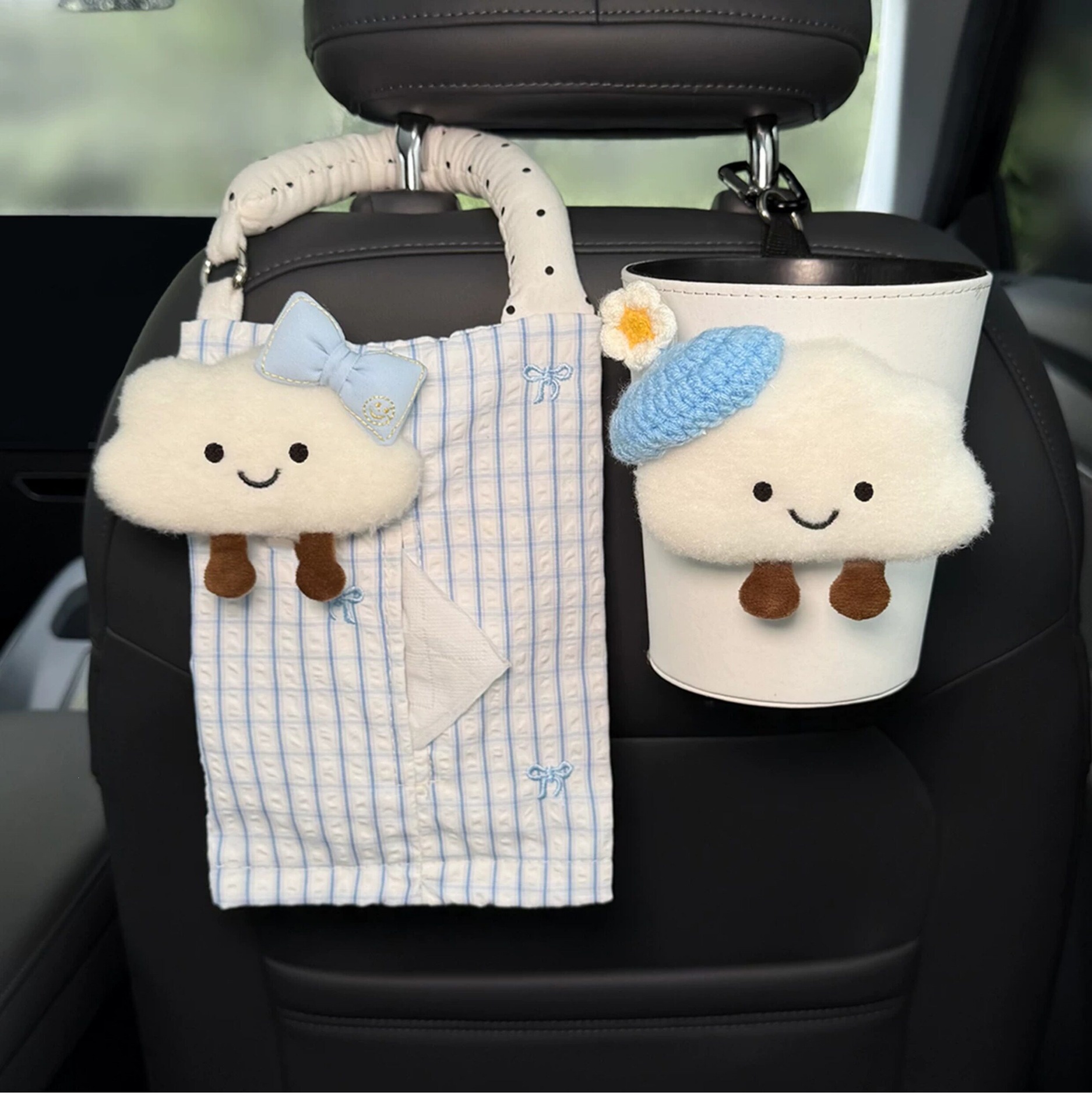 Car-mounted tissue box and trash bin 2-in-1, hanging bag for car interior, 2026 new model, high-end and practical