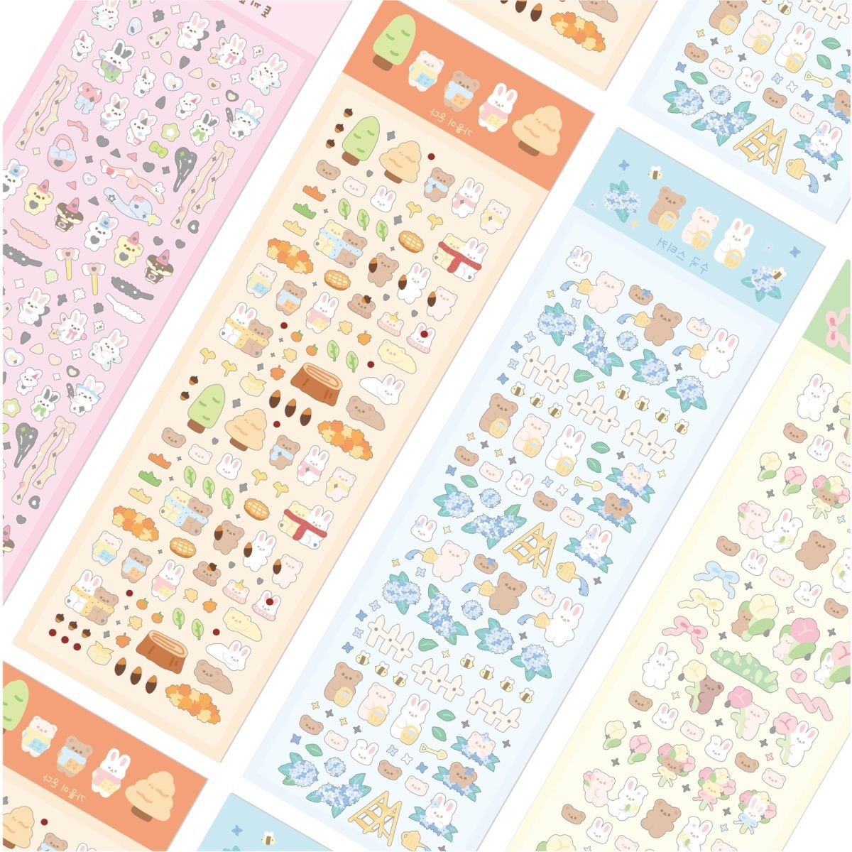 Super big series cute little rabbit stickers hot silver laser…