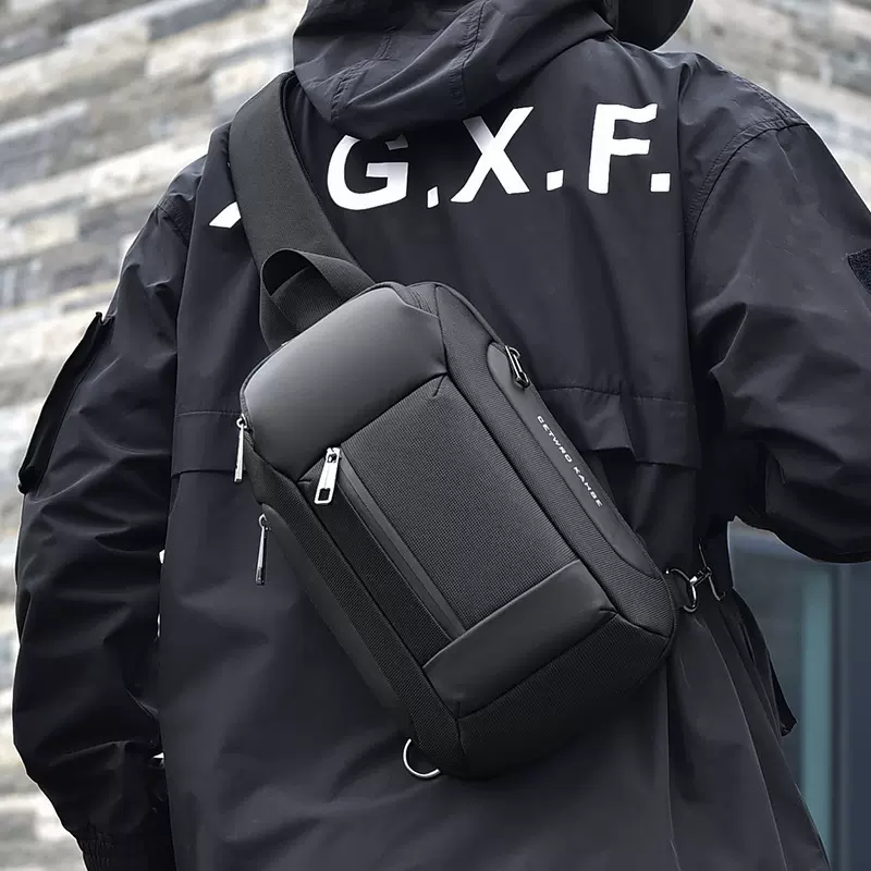 胸包男斜挎包多功能大容量运动骑行包男女单肩斜跨包男士跨境批发