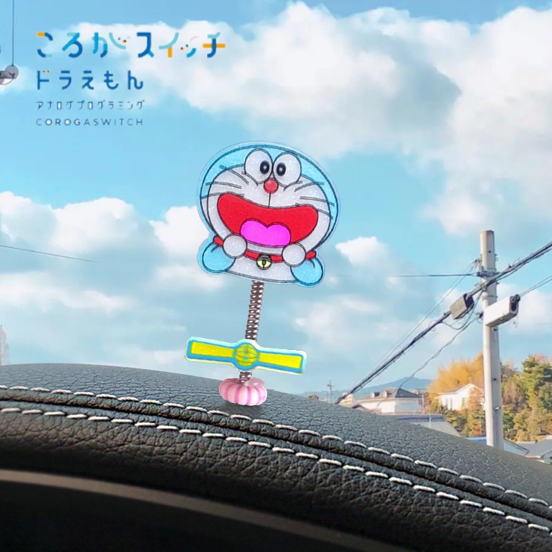 [Diversión infantil] Cute Doraemon dibujos animados adornos de coche sacudiendo la cabeza accesorios de coche Doraemon Dingdong Blue Fat
