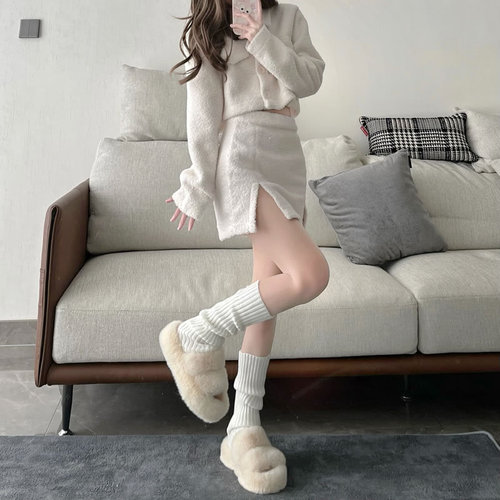 Lolita Knitted Stocking Socks, Japanese Style, Lengthened JK Calf Socks, Leg Shaping Socks, Slimming, Hides Leg Shape