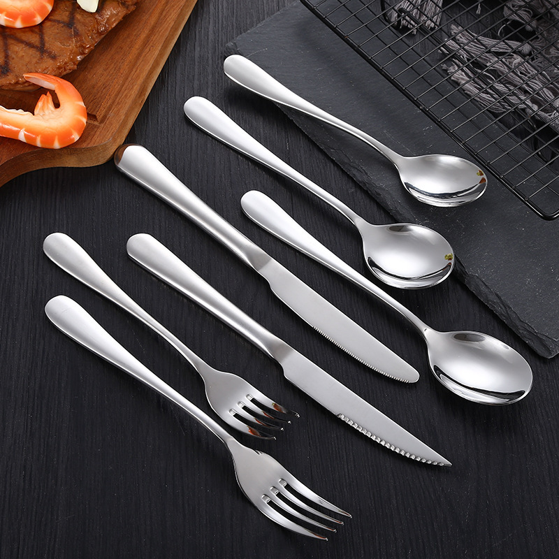 81シリーズステンレス食器ナイフフォークスプーン西レストラン厚型ステーキナイフフォークスプーンホテル食器用品|undefined